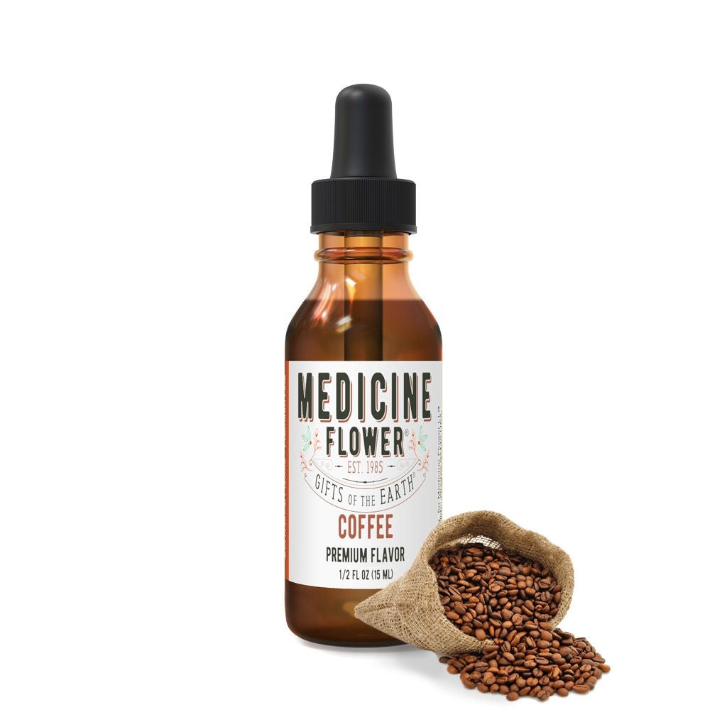 Coffee Flavour Premium Extract | Medicine Flower | Raw Living UK | Raw Foods | Medicine Flower Coffee Flavour Premium Extract (1/2oz, 1oz) is pure, potent &amp; natural. Amazing taste, with no alcohol or artificial preservatives.