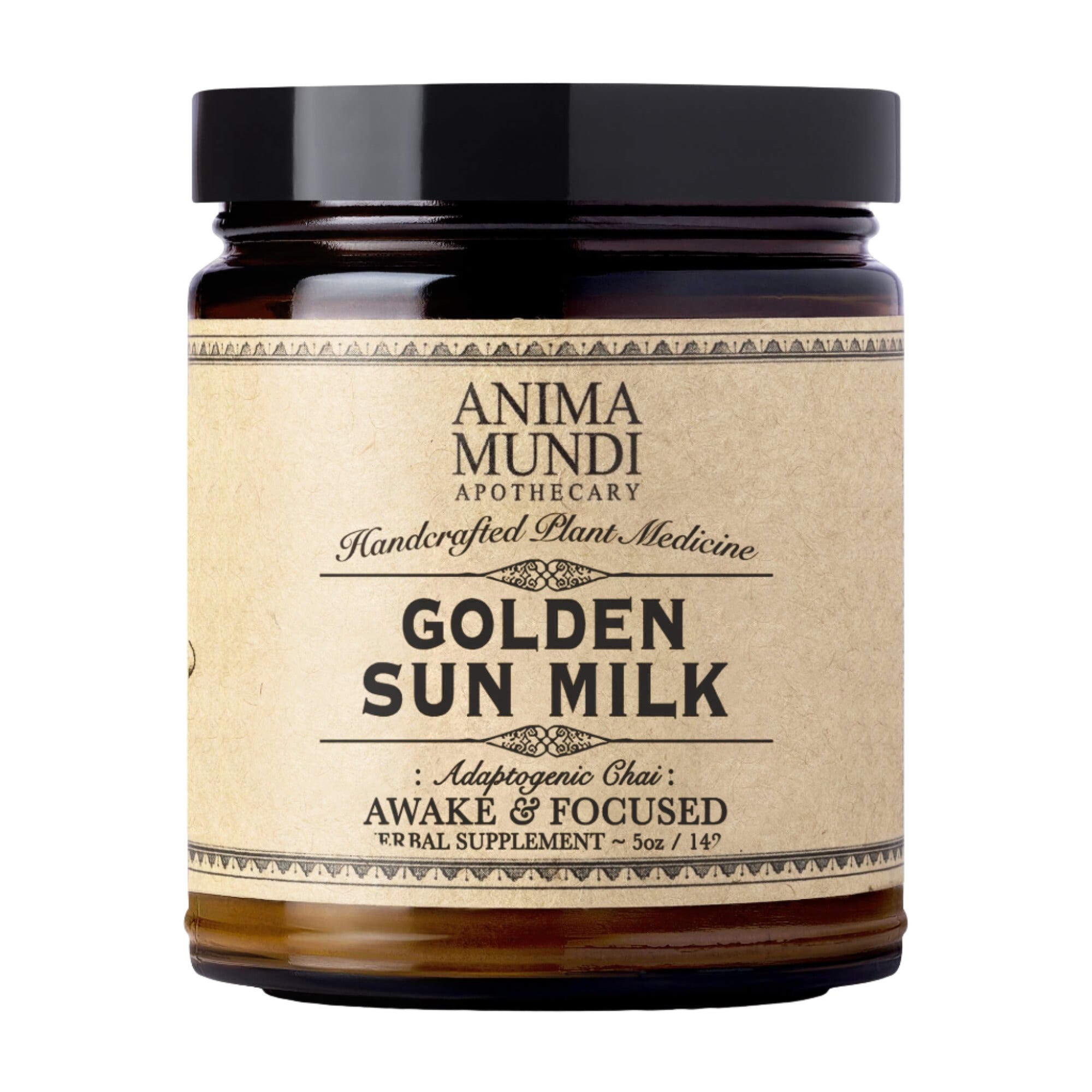 Golden Sun Milk (5oz) | Anima Mundi | Raw Living UK | Herbs & Tonic Herbs | Anima Mundi's Golden Sun Milk contains Turmeric and the Chai spices, alongside activating plants, such as powerhouses Maca and Cordyceps, and Nootropic, Mucuna.