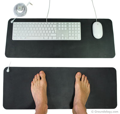 Grounding Mat (No Plug) | Groundology | Raw Living UK | EMF & Energy Protection | Groundology Grounding Mat (68cm x 25cm) is a conductive grounding mat for earthing while sitting or standing, while at a desk, watching television, etc.