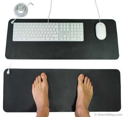 Grounding Mat (No Plug) | Groundology | Raw Living UK | EMF &amp; Energy Protection | Groundology Grounding Mat (68cm x 25cm) is a conductive grounding mat for earthing while sitting or standing, while at a desk, watching television, etc.