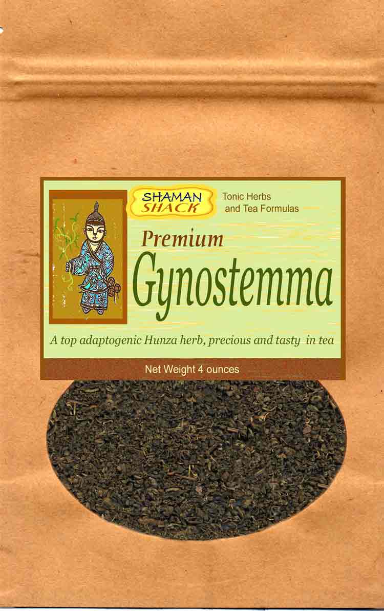 Premium Gynostemma Leaf Tea | Shaman Shack | Raw Living UK | Tonic Herbs | Loose Leaf Herbal Teas | Shaman Shack Gynostemma Loose Leaf Tea: Hunza peoples attribute their famed Longevity &amp; Heart Health to drinking this Herb in the form of Herbal Tea, daily.