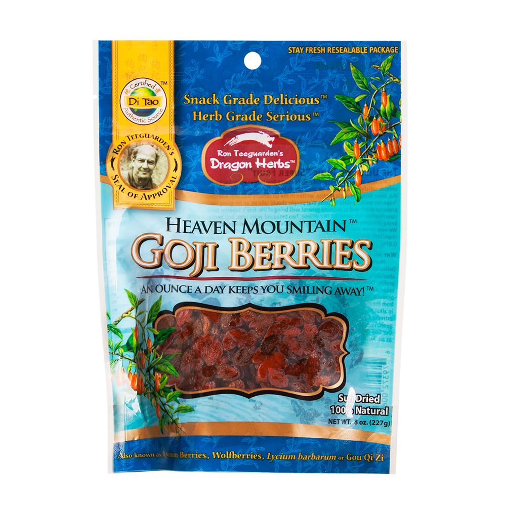 Heaven Mountain Goji Berries | Dragon Herbs | Raw Living UK | Tonic Herbs | Dragon Herbs Heaven Mountain Goji Berries are plump, juicy, naturally sweet & delicious. They are sweeter, fleshier & have less seeds than others on the market.