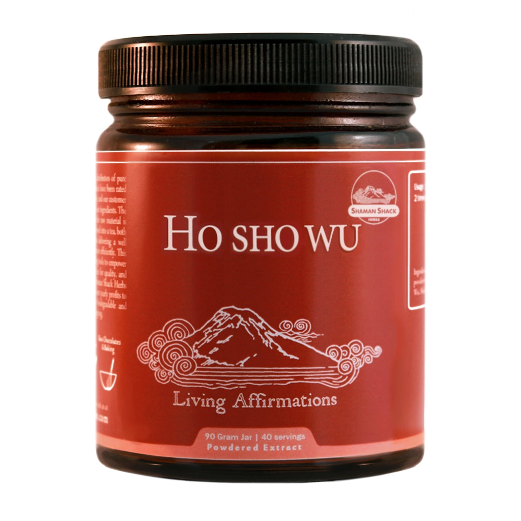 Ho Shou Wu Powdered 12:1 Extact | Shaman Shack | Raw Living UK | Tonic Herbs | Adaptogens | Shaman Shack He Shou Wu (Ho Shou Wu) is a High Quality, High Potency natural plant food used traditionally in China, derived from bark. With added Shilajit.