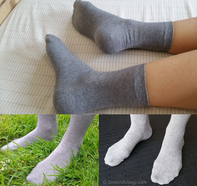 Grounding Socks (Large) | Groundology | Raw Living UK | EMF &amp; Energy Protection | Groundology Grounding Socks (Large): premium conductive socks with the highest silver content on the market, which means they carry anti-bacterial qualities.