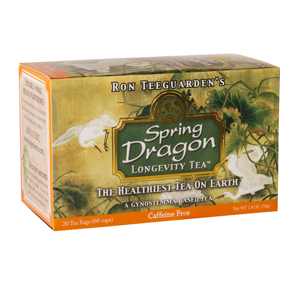 Spring Dragon Longevity Tea | Dragon Herbs | Raw Living UK | Herbal Teas | Dragon Herbs Spring Dragon Tea is made with Gynostemma. Known in Asia as &quot;Longevity Tea,&quot; and also “magical grass&quot; due to the vast health benefits reported.