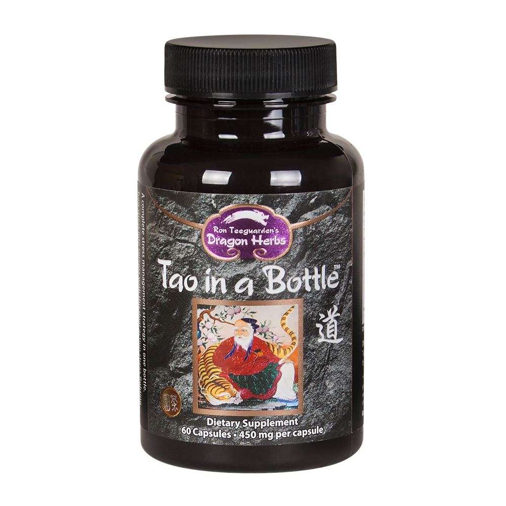 Tao in Bottle Capsules | Dragon Herbs | Raw Living UK | Tonic Herbs | Dragon Herbs Tao in a Bottle™ is Dragon Herbs is a best selling adaptogenic formula, which includes tonic herbs Gynostemma, Eleuthero, Astragalus & Schizandra.