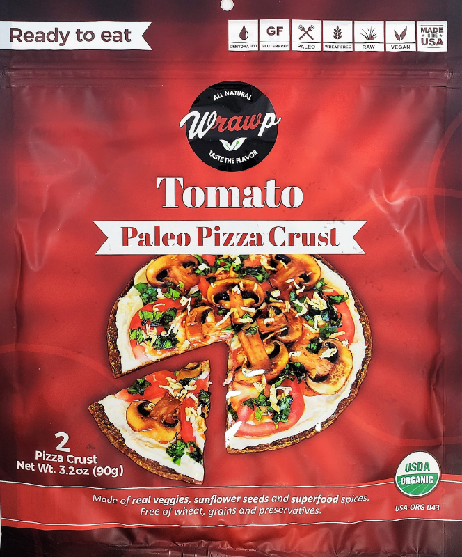 Tomato Pizza Base | WrawP | Raw Living UK | Food | WrawP Tomato Raw, Gluten Free Pizza Crust is a Healthy Solution made of only Raw, Organic Veggies, Fruits &amp; Seeds. 2 Pizza Crust Per bag, 8&quot; in diameter.