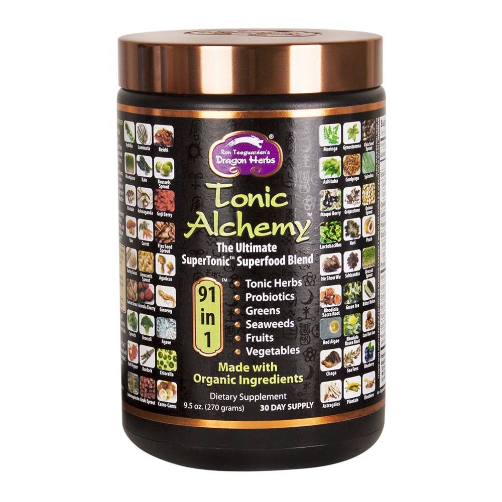 Tonic Alchemy | Dragon Herbs | Raw Living UK | Tonic Herbs | Dragon Herbs Tonic Alchemy is a cutting edge blend of "superfoods" from around the world, including Minerals, Electrolytes, Probiotics, Greens, Sprouts & Algae.