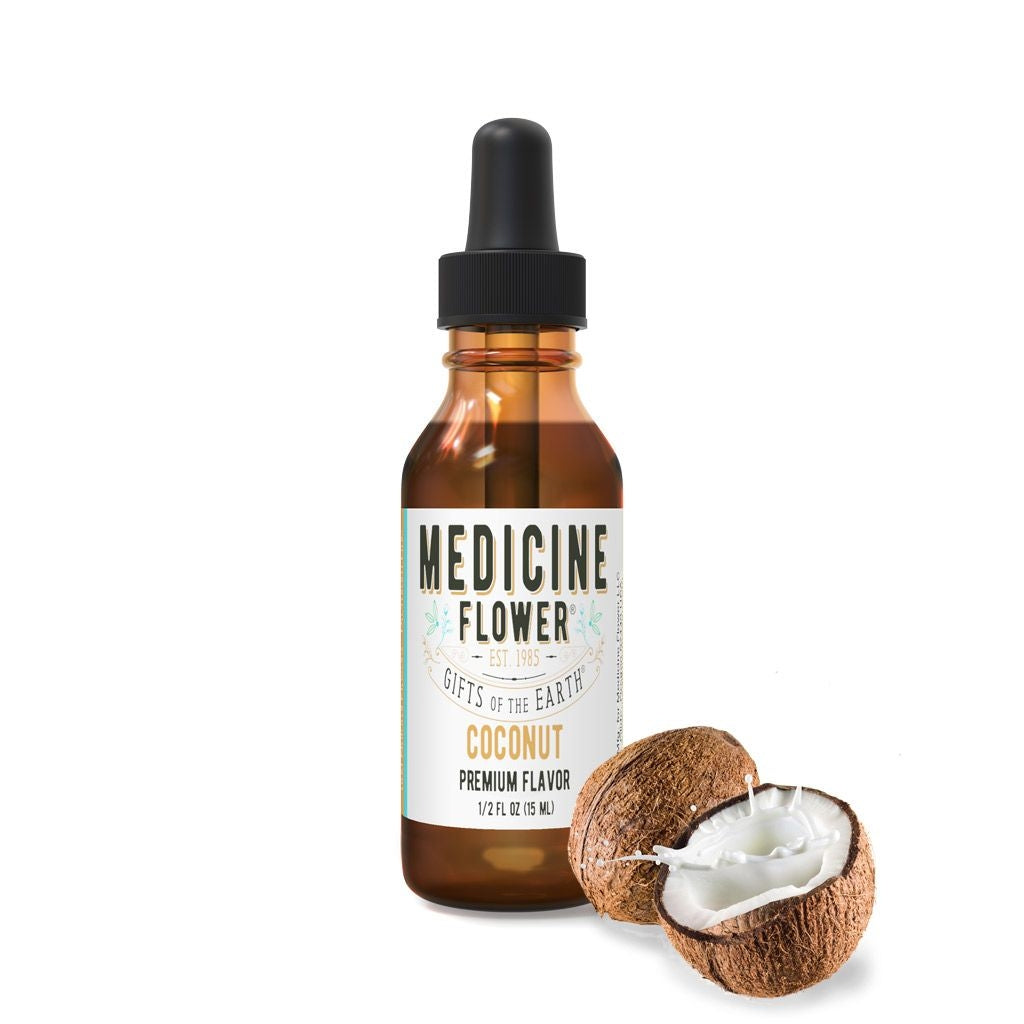 Coconut Flavour Premium Extract | Medicine Flower | Raw Living UK | Raw Foods | Medicine Flower Coconut Flavour Premium Extract (1/2oz) is pure, potent &amp; natural. Amazing taste, with no alcohol or artificial preservatives.