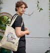 Natural Raw Living Organic Cotton Tote Bag - Logo | Organic Cotton Tote Bag. Twill Weave (170gsm). 37 x 42 cm (7cm gusset.) Made in India / Designed on the Isle of Wight. Wash Cool, Hang Dry.