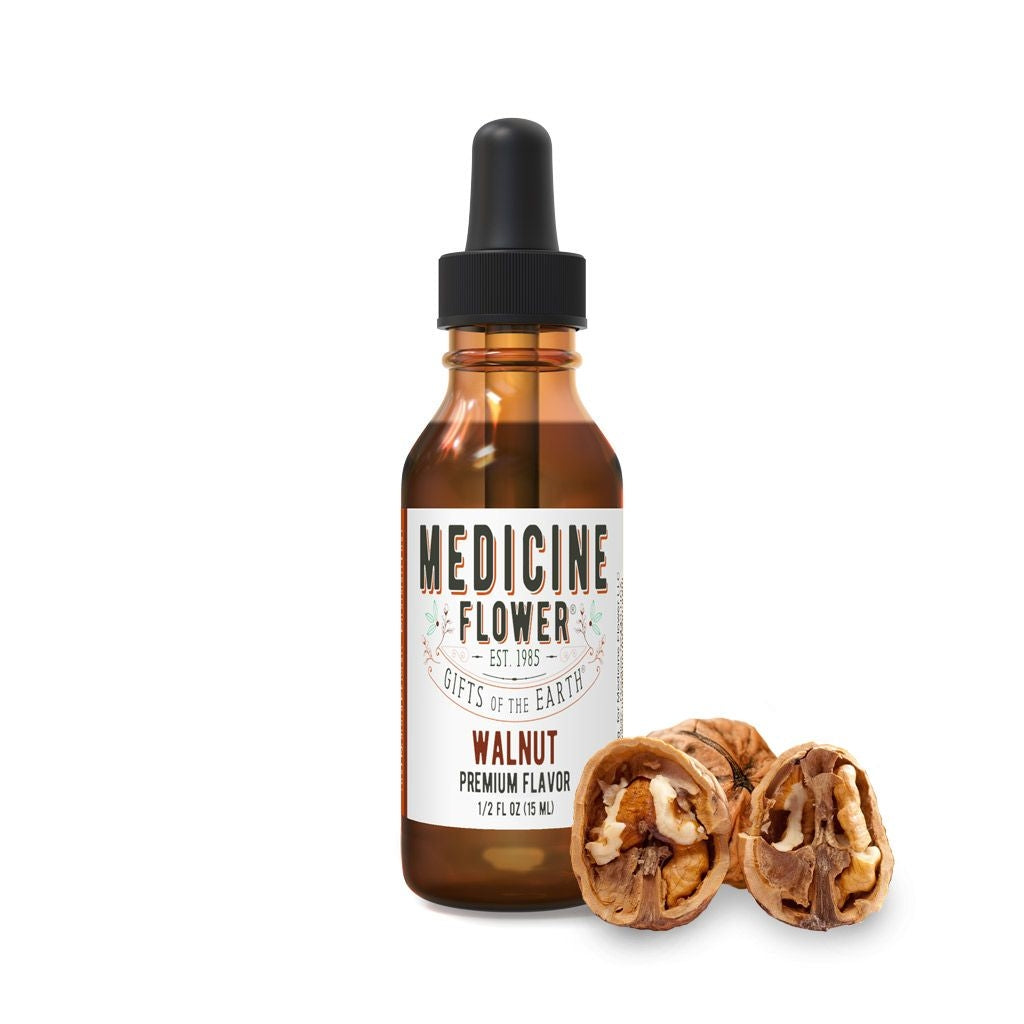 Walnut Flavour Premium Extract | Medicine Flower | Raw Living UK | Raw Foods | Medicine Flower Walnut Flavour Premium Extract (1/2oz) is pure, potent &amp; natural. Amazing taste, with no alcohol or artificial preservatives.